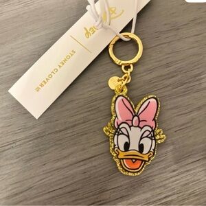 Stoney Clover Lane Pink and Gold Daisy Keychain